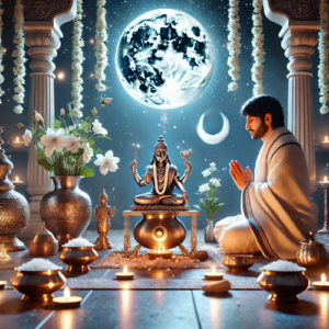 Chandra Graha Shanti Pooja performed virtually with serene offerings to Moon deity