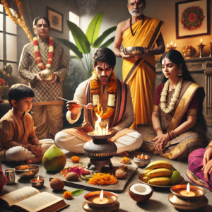 Griha Shanti Pooja being performed