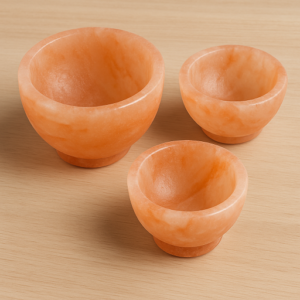 Set of Pink Himalayan Salt Bowls for Energy Cleansing