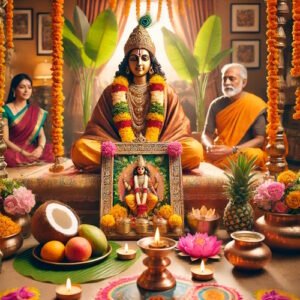 Satyanarayan Katha Pooja with family and priest