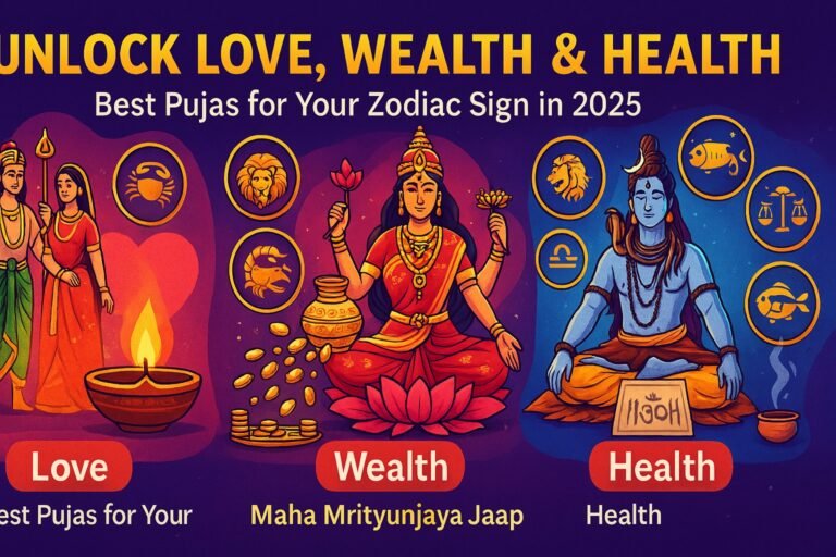 Read more about the article Unlock Love, Wealth & Health: Best Pujas for Your Zodiac Sign at the Right Time!