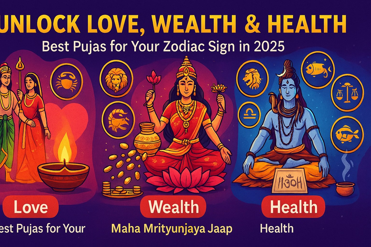 Unlock Love, Wealth & Health: Best Pujas for Your Zodiac Sign at the Right Time!
